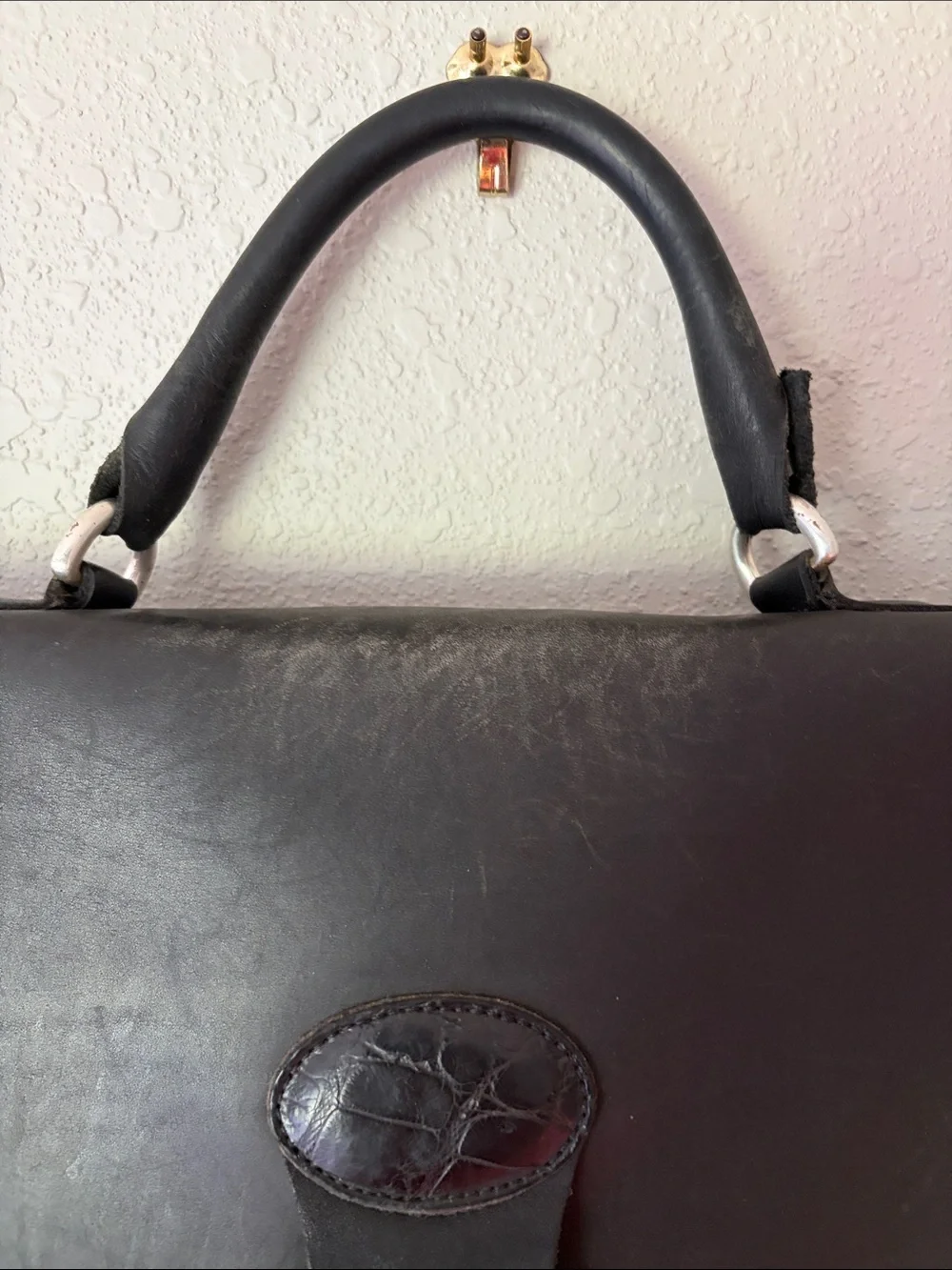 Martin Dingman Black Leather/Alligator Briefcase